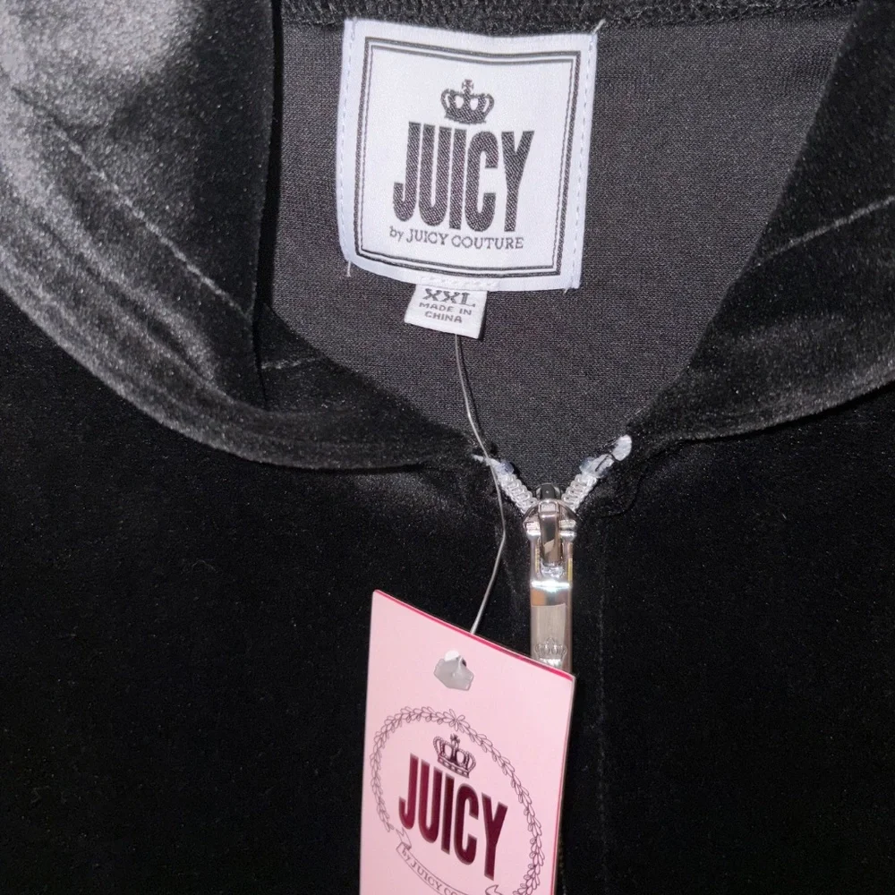 Juicy Couture Black Velvet Light Weight Jacket - Picture 3 of 5